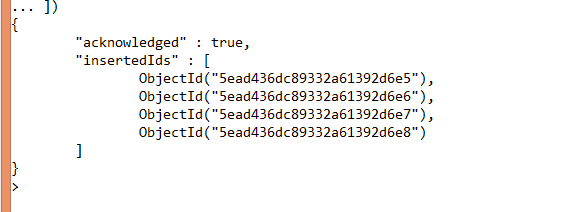 mongodb insertmany query result mongodb insertmany query result